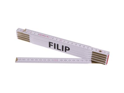 Metr skládací 2m FILIP (PROFI,bílý,dřevo)