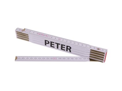 Metr skládací 2m PETER (PROFI,bílý,dřevo)