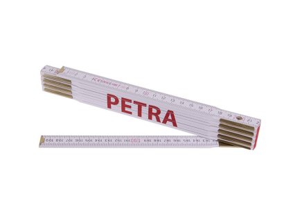 Metr skládací 2m PETRA (PROFI,bílý,dřevo)