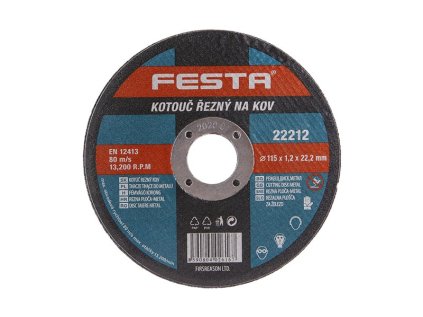 Kotouč řezný FESTA na kov 115x1.2x22.2mm