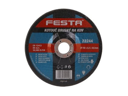 Kotouč brusný FESTA na kov 150x6.4x22.2mm