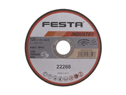 Kotouč řezný FESTA INDUSTRY na kov 125x1x22.2mm