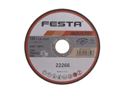 Kotouč řezný FESTA INDUSTRY na kov 125x1x22.2mm