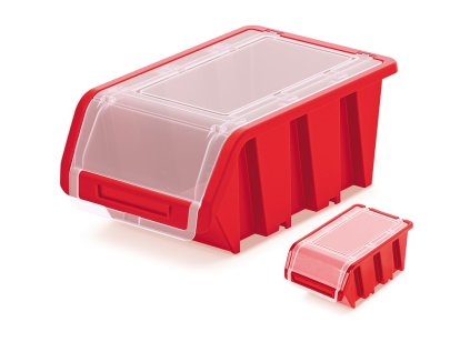 Plastový úložný box uzavíratelný TRUCK PLUS 230x160x120 červený