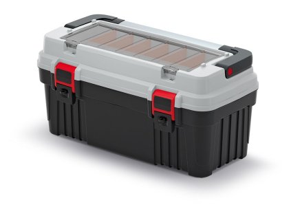 Kufr na nářadí s kov. držadlem OPTIMA šedý 540x278x269 (přepážky)