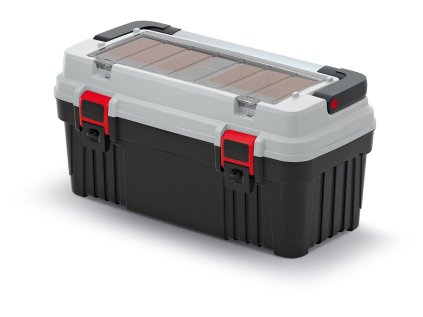 Kufr na nářadí s kov. držadlem OPTIMA šedý 540x278x269 (krabičky)