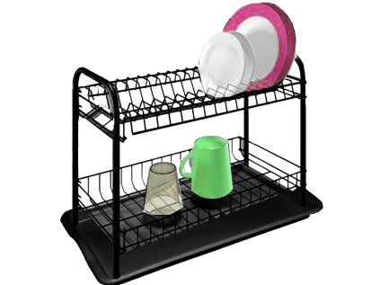 odkapávač nád. 40cm, 2patr .BLACK GLOBE, 2díl., kov/plast
