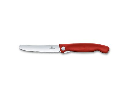 Skládací svačinový nůž Swiss Classic červený vlnka