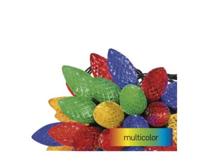 LED vánoční řetěz, barevné žárovky, 9,8 m, multicolor, multifunkce