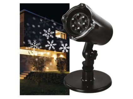 LED dekorativní projektor – vločky, venkovní i vnitřní, studená bílá