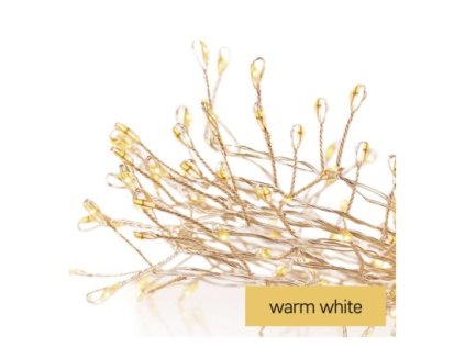 LED vánoční nano řetěz – ježek, 2,4 m, 3x AA, vnitřní, teplá bílá, časovač