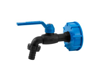 Kohout výpustný 3/4" s redukcí na IBC nádrž S60x60 černý