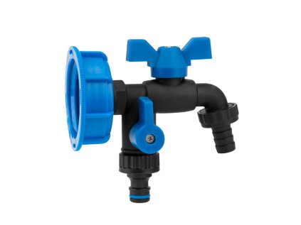 Kohout výpustný + vývod 3/4" s redukcí na IBC nádrž S60x60 černý