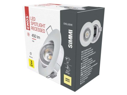LED bodové svítidlo SIMMI bílé, kruh 5W teplá bílá