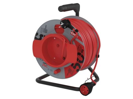 Prodlužovací kabel na bubnu 50 m / 1 zásuvka / červený / PVC / 230 V / 1,5 mm2