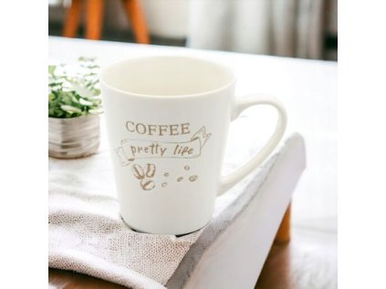 hrnek 330ml COFFE Pretty L. bílý, keramika