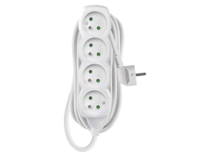 Prodlužovací kabel 5 m / 4 zásuvky / bílý / PVC / 1,5 mm2