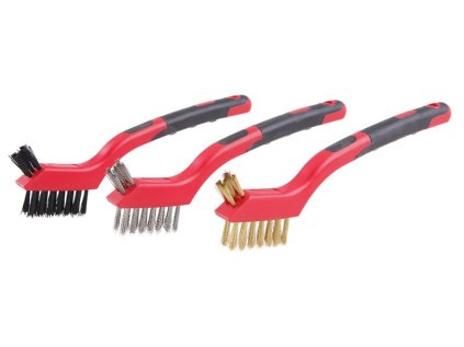 Sada ručních kartáčů FESTA nerez, nylon, mosaz 3ks 180mm plast