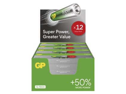 Alkalická baterie GP Super AAA (LR03), 288 ks, display box