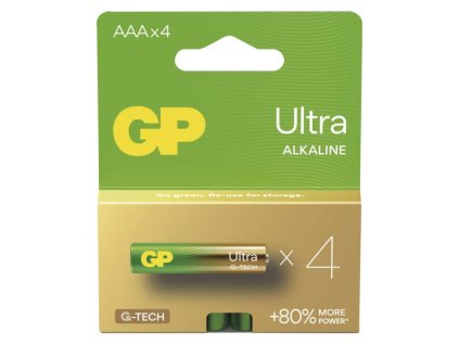 Alkalická baterie GP Ultra AAA (LR03), 4 ks