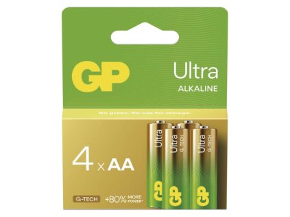 Alkalická baterie GP Ultra AA (LR6), 4 ks