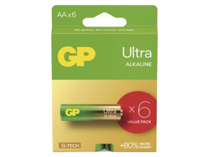 Alkalická baterie GP Ultra AA (LR6), 6 ks