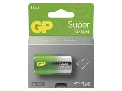 Alkalická baterie GP Super D (LR20), 2 ks