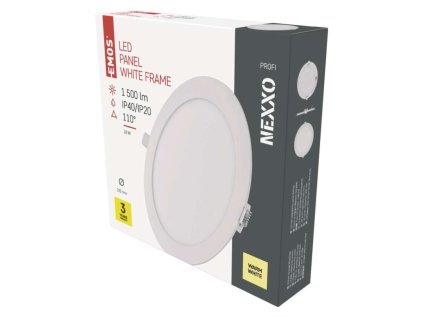 LED vestavné svítidlo NEXXO, kruhové, bílé, 18W, teplá bílá