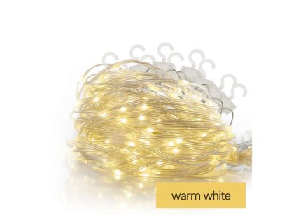 LED vánoční nano řetěz – rampouchy, 2,9 m, venkovní i vnitřní, teplá bílá, programy