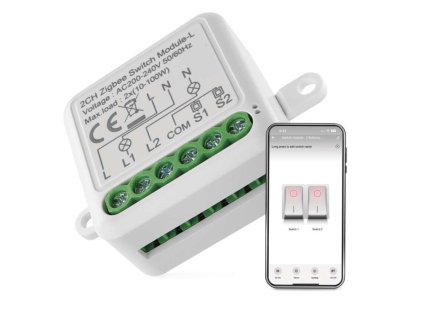GoSmart modul spínací IP-2104SZ, ZigBee, 2-kanálový (nevyžaduje N vodič)