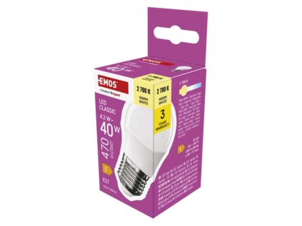 LED žárovka Classic Mini Globe / E27 / 4,2 W (40 W) / 470 lm / teplá bílá