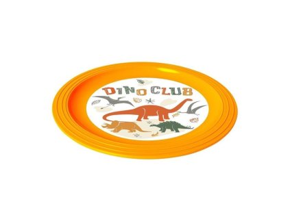 talíř d22cm DINO CLUB, oranž, mělký dětský, plast