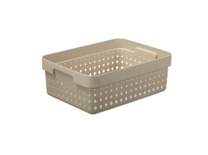 košík SEOUL M, 36x27x13cm-sv.béžový, plast