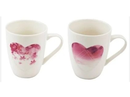 hrnek 340ml, SRDCE vytlačené, 2dekory, new bone