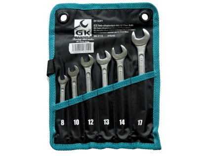 GK TOOLS Sada očkoplochých klíčů, chrom 6 dílů | 8-17 mm, textilní obal