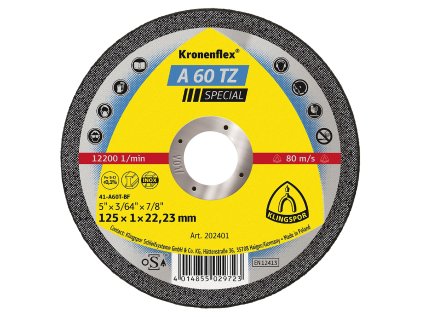 KLINGSPOR Kotouč řezný na nerez A 60TZ Special | 125x1x22,2 mm