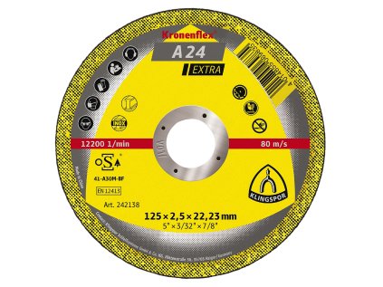 KLINGSPOR Kotouč řezný na ocel A 24 Extra A-ocel | 300x3x32 mm