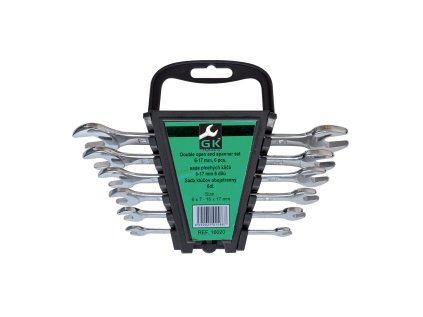 GK TOOLS Sada plochých klíčů, chrom | 6-17 mm, 6 dílů, plastový držák