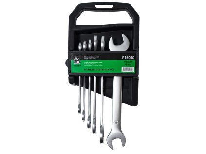 GK TOOLS Sada plochých klíčů, matné | 6-17 mm, 6 dílů, plastový držák
