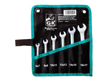 GK TOOLS Sada plochých klíčů, matné | 6-17 mm, 6 dílů, textilní obal