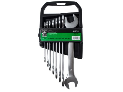 GK TOOLS Sada plochých klíčů, matné | 6-22 mm, 8 dílů, plastový držák