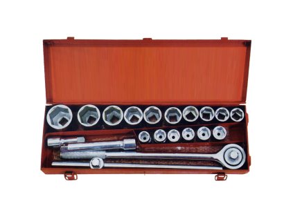 STAVTOOL Sada hlavic 3/4" 21 dílů | 19-50 mm, kovový box
