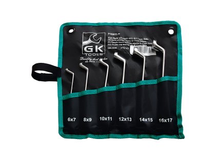 GK TOOLS Sada očkových klíčů vyhnutých chrom 6 dílů | 6-17 mm, textilní obal
