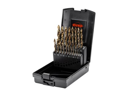 RUKO Sada vrtáků do kovu s břitem FLOWSTEP HSSE-Co5 | 1-10 mm, 19 dílů