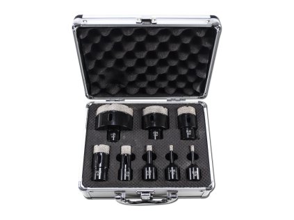 XTLINE Sada vykružovacích diamantových korunek 8 dílů | 6-68 mm, hliníkový box