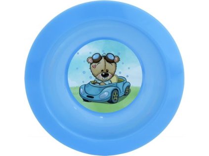 talíř d17,3cm hlub. MEDVÍDEK auto IML, aqua, dětský, plast