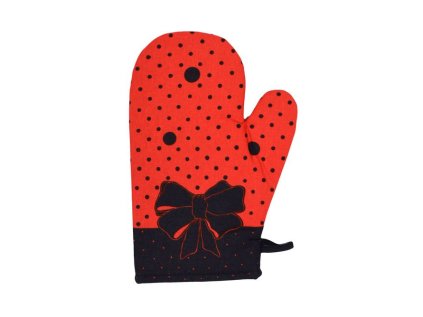 chňapka kuchyňská, 28x18cm, MADAM červená, BA, magnet, poutko, podšívka