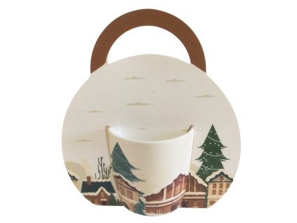 hrnek 300 ml, Město vánoční barevné, DB, porcelán