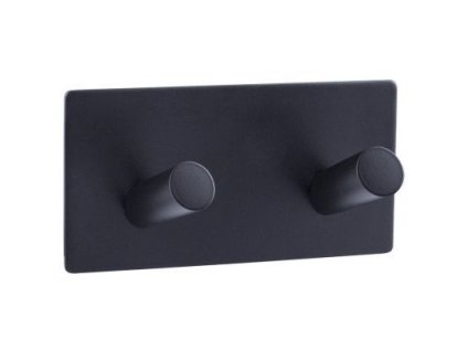 věšák dvojitý BLACK EDITION, samolep.3M, kov