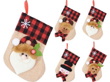 ponožka 16cm mikulášská, 4druhy, látka